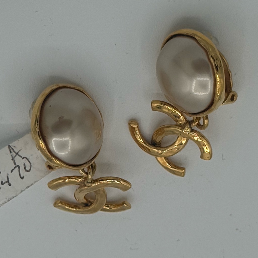Gold and Cream Earrings